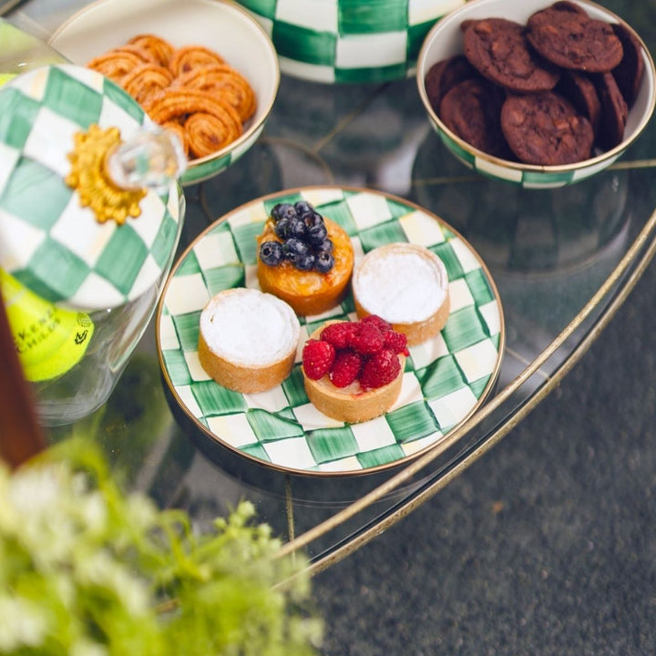 EMERALD CHECK SALAD PLATE
