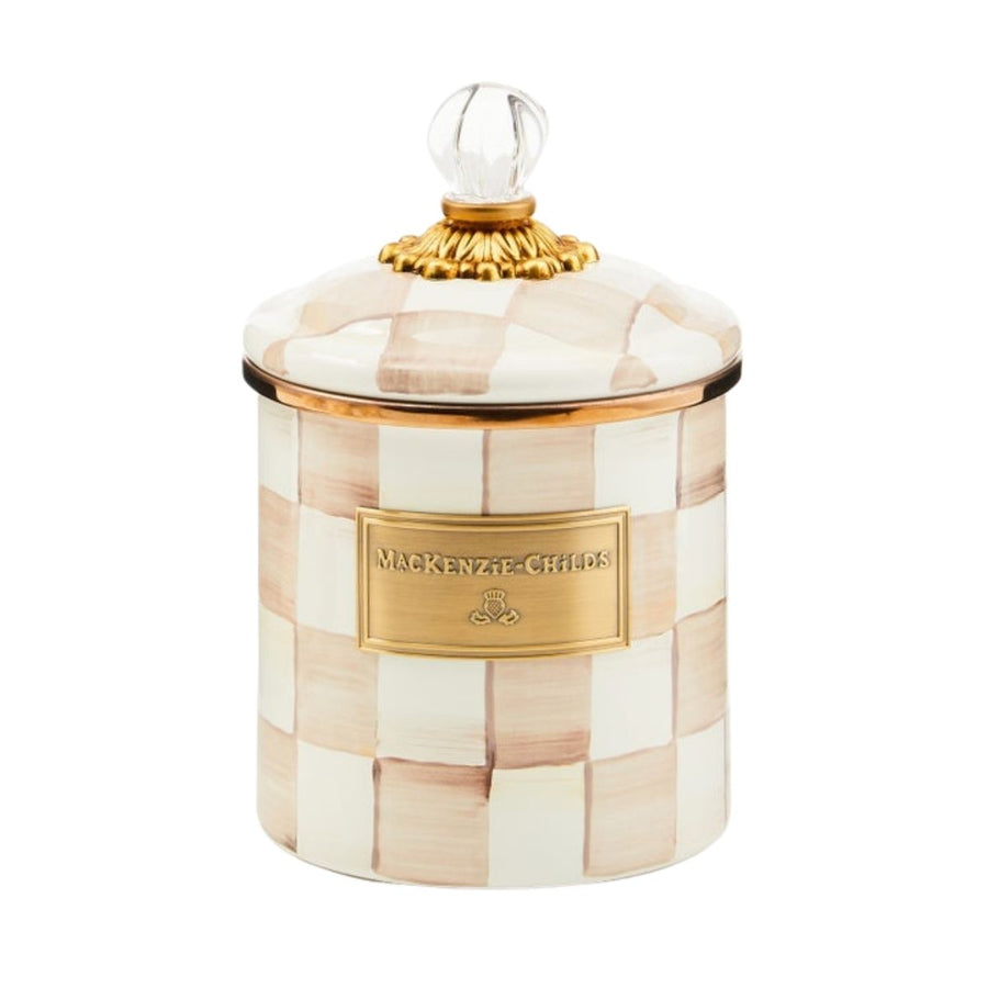 MOCHA CHECK SMALL CANISTER - MACKENZIE-CHILDS - Compralo en CorinneRegalos.com