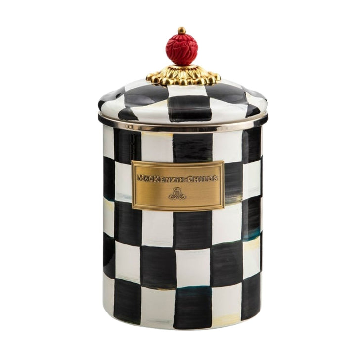 COURTLY CHECK MEDIUM CANISTER - MACKENZIE-CHILDS - Compralo en CorinneRegalos.com