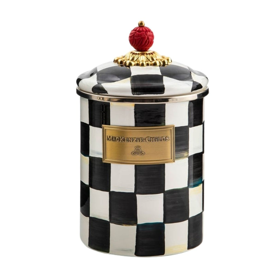 COURTLY CHECK MEDIUM CANISTER - MACKENZIE-CHILDS - Compralo en CorinneRegalos.com
