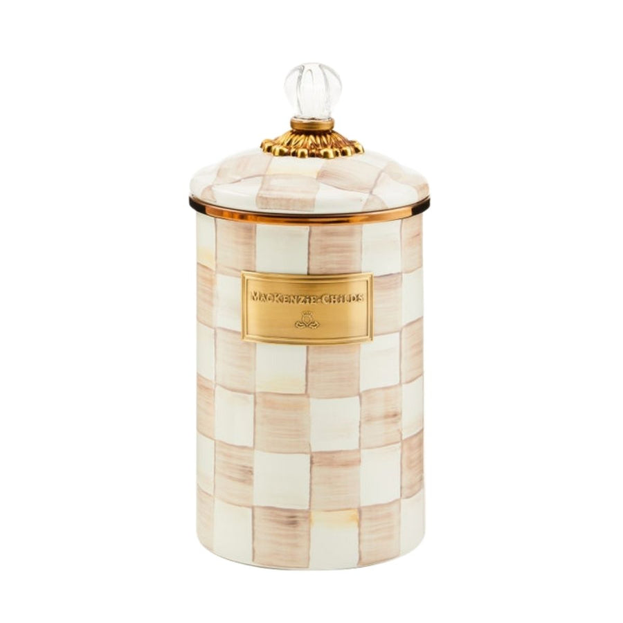 MOCHA CHECK LARGE CANISTER - MACKENZIE-CHILDS - Compralo en CorinneRegalos.com