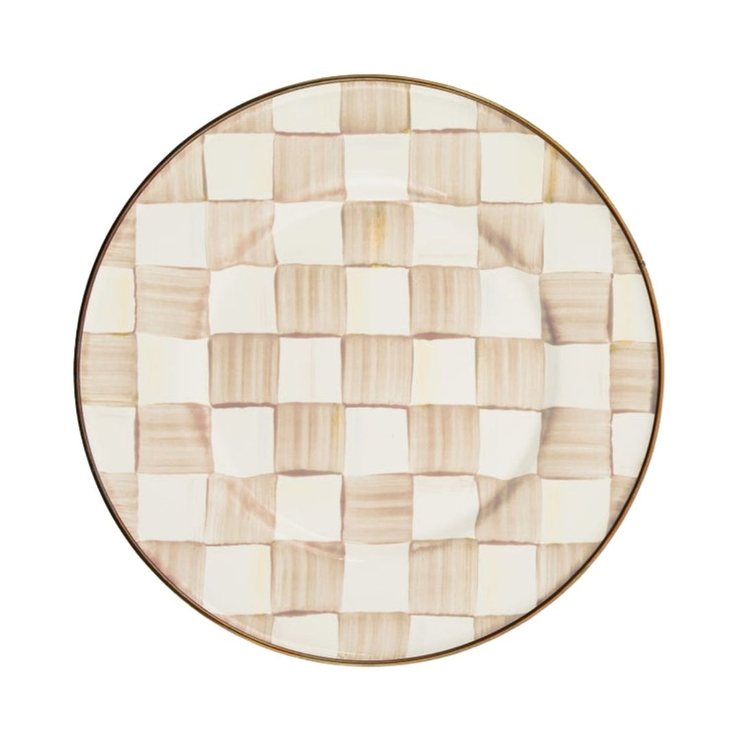 MOCHA CHECK DINNER PLATE - MACKENZIE-CHILDS - Compralo en CorinneRegalos.com