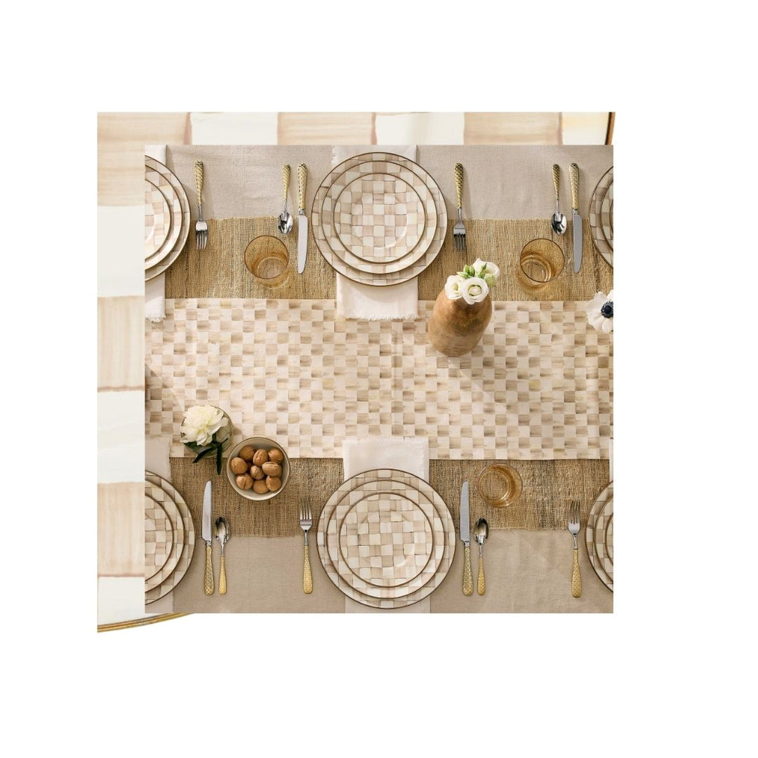 MOCHA CHECK DINNER PLATE