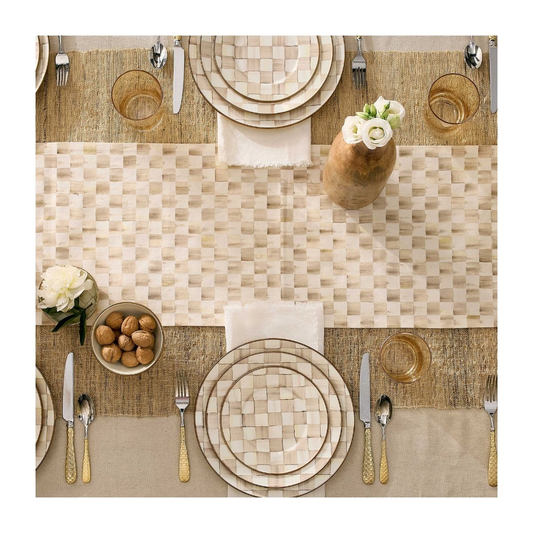 MOCHA CHECK DINNER PLATE