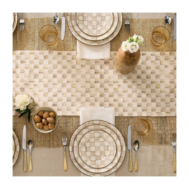 MOCHA CHECK DINNER PLATE