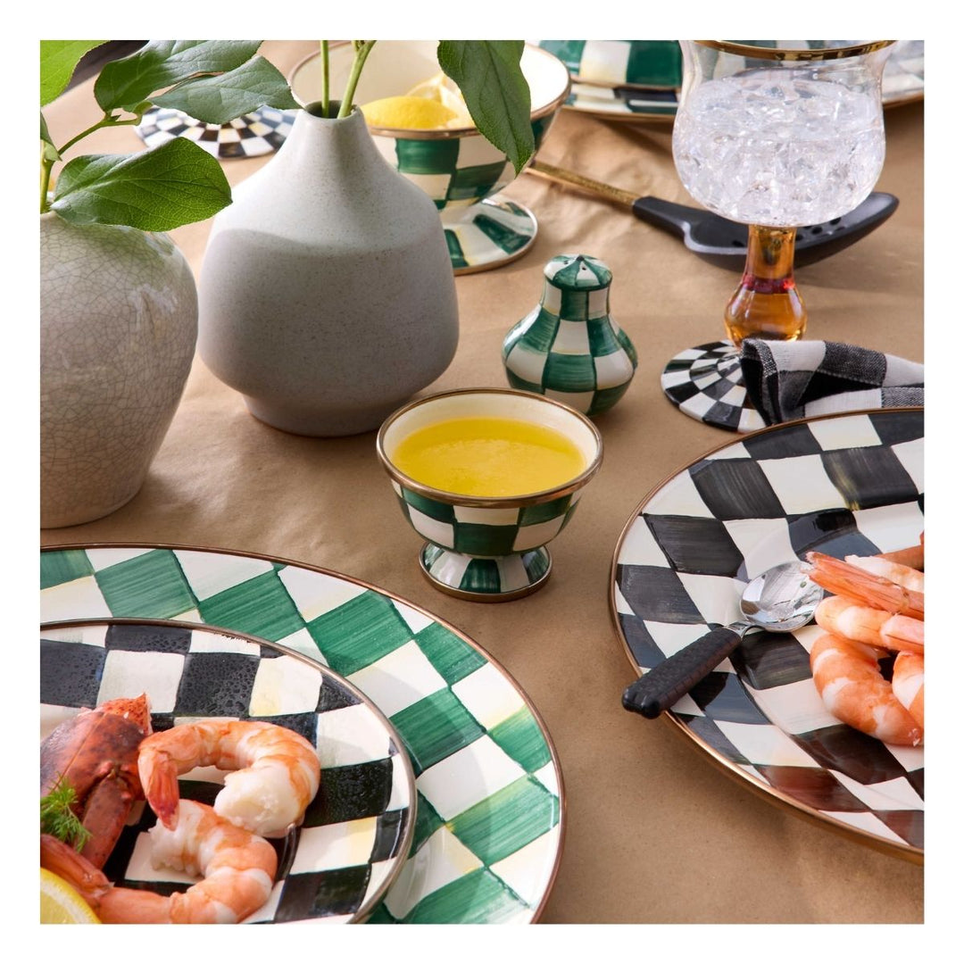 EMERALD CHECK ICE CREAM DISH