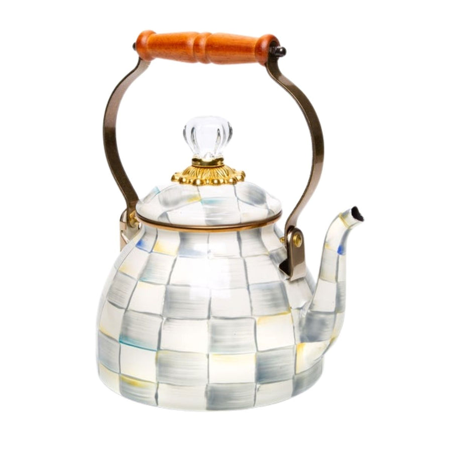 STERLING CHECK 2 QUART TEA KETTLE - MACKENZIE-CHILDS - Compralo en CorinneRegalos.com