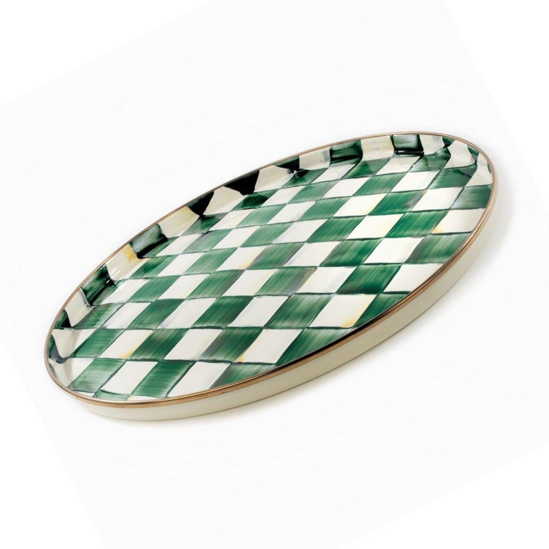 EMERALD CHECK ROUND TRAY