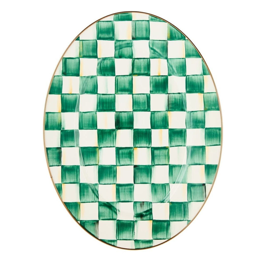 EMERALD CHECK MEDIUM OVAL PLATTER