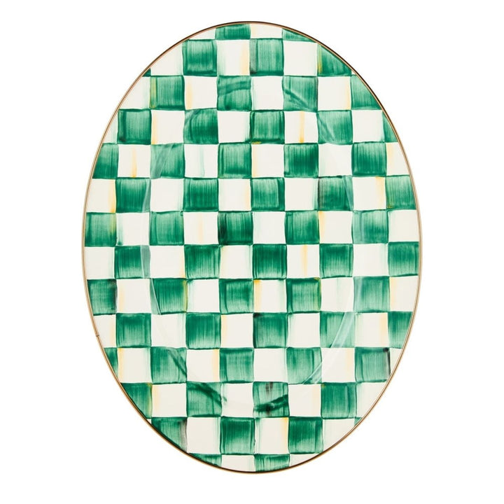 EMERALD CHECK MEDIUM OVAL PLATTER