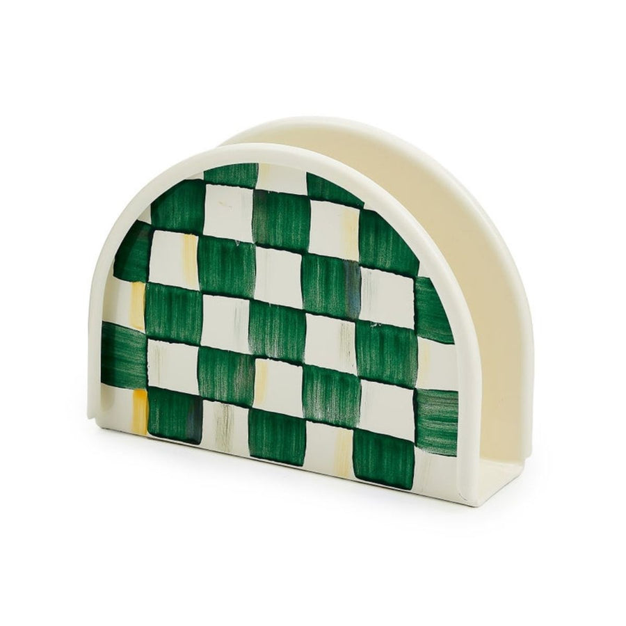 EMERALD CHECK ENAMEL NAPKIN HOLDER - MACKENZIE-CHILDS - Compralo en CorinneRegalos.com