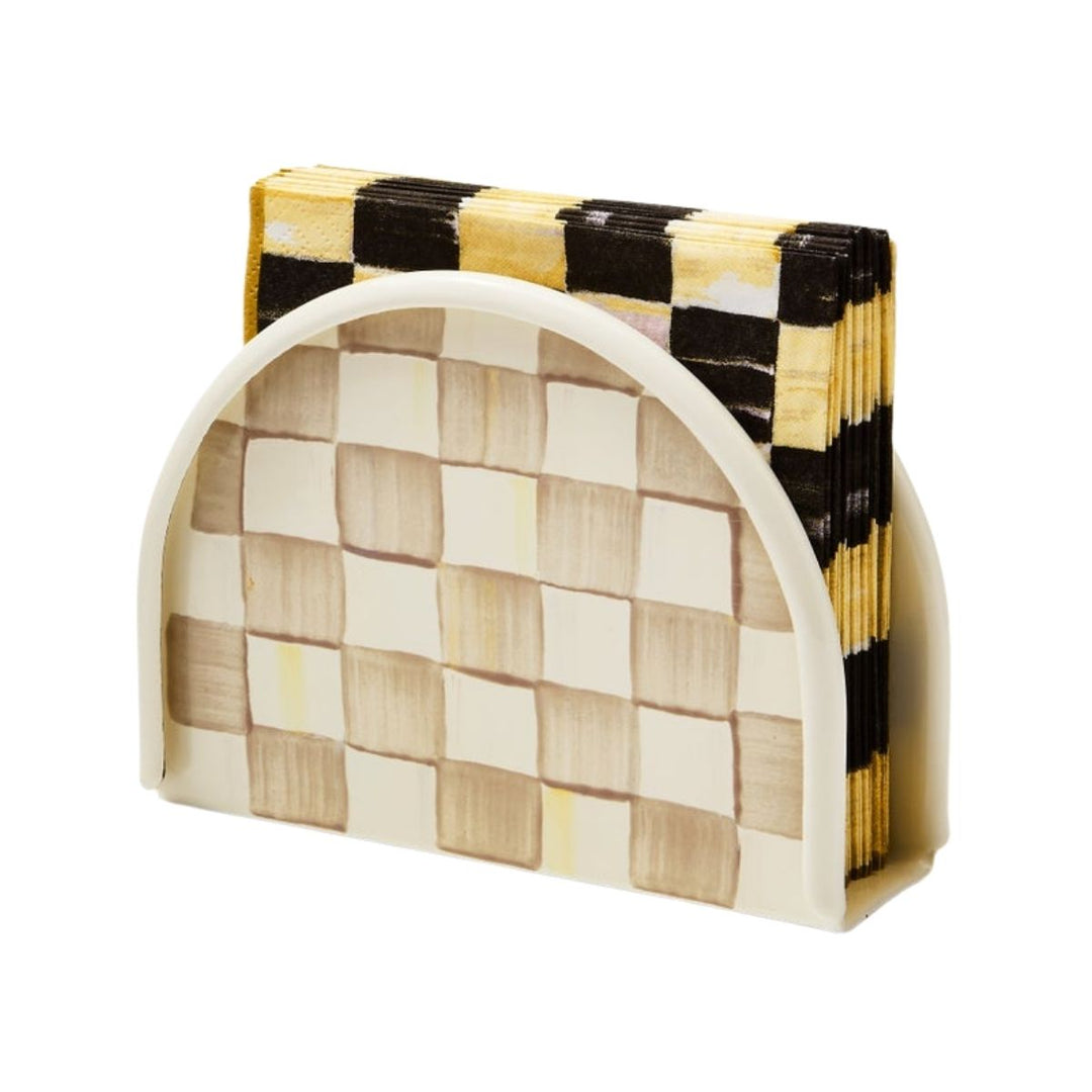 MOCHA CHECK NAPKIN HOLDER