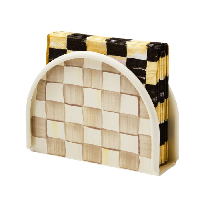 MOCHA CHECK NAPKIN HOLDER