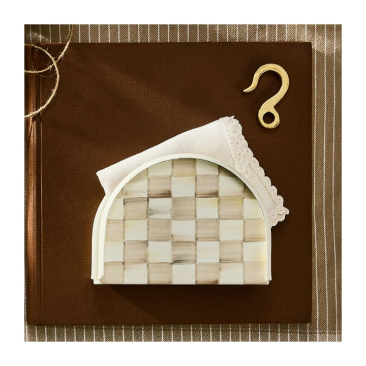 MOCHA CHECK NAPKIN HOLDER