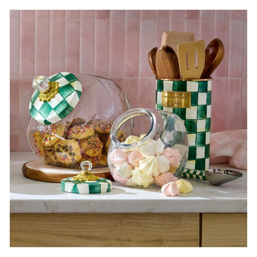 SWEETS JAR WITH EMERALD CHECK LID
