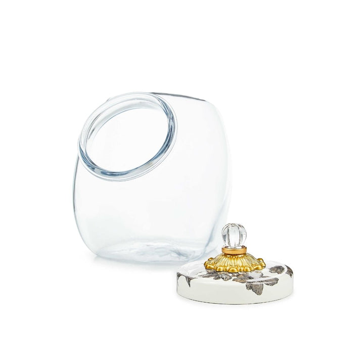 SWEETS JAR WITH STERLING ENGLISH GARDEN