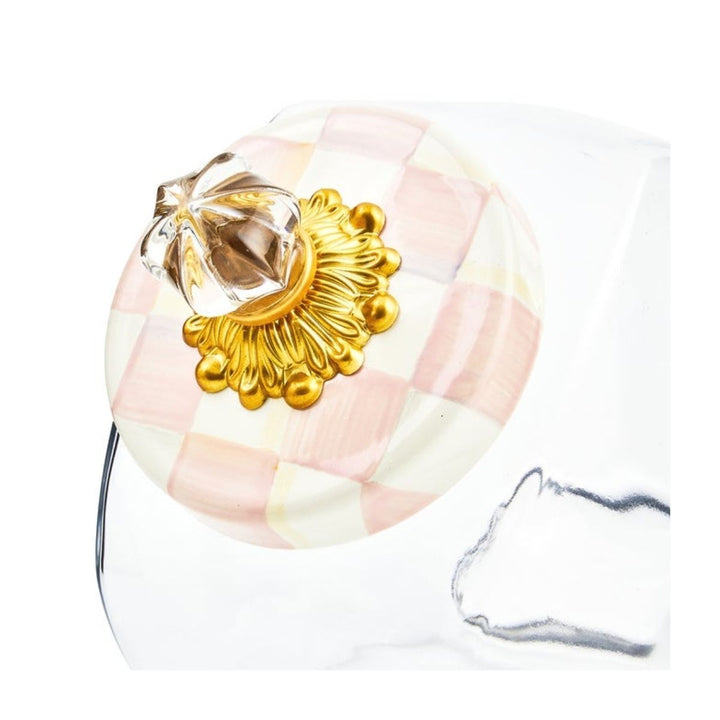 SWEETS JAR WITH ROSY CHECK ENAMEL LID