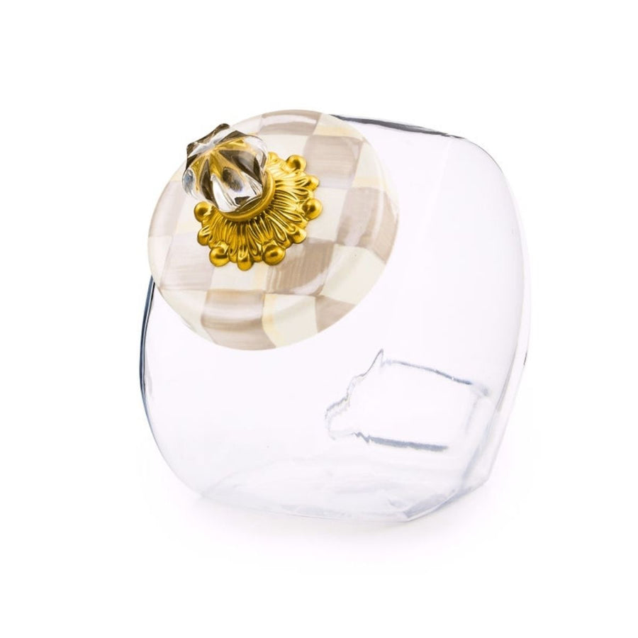 SWEETS JAR WITH MOCHA CHECK LID - MACKENZIE-CHILDS - Compralo en CorinneRegalos.com