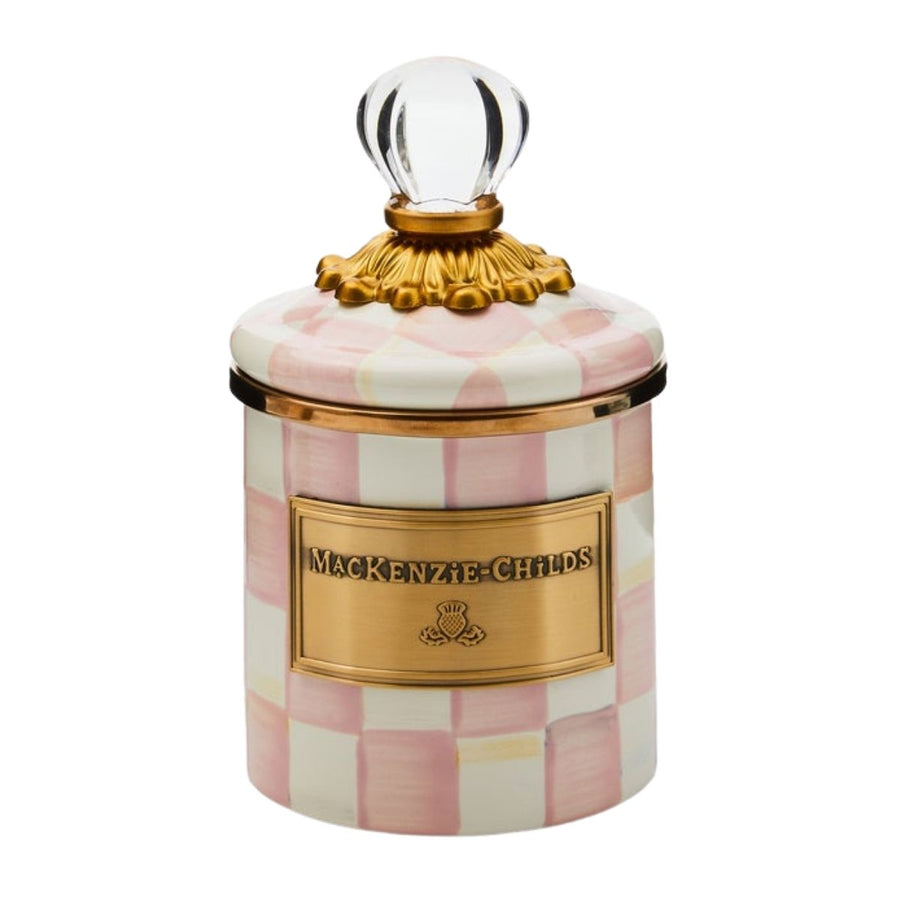 ROSY CHECK MINI CANISTER - MACKENZIE-CHILDS - Compralo en CorinneRegalos.com