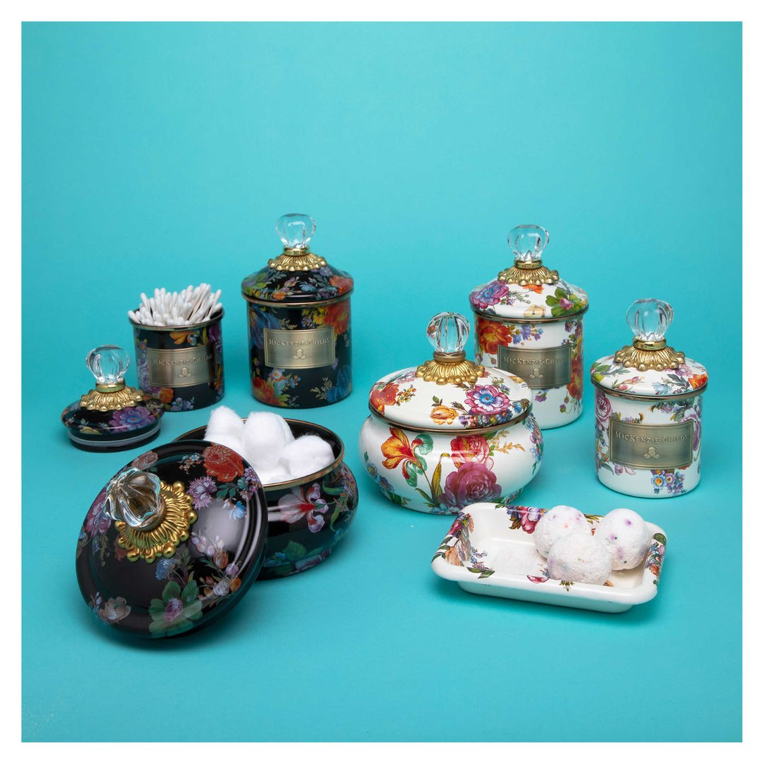 WHITE FLOWER MARKET MINI CANISTER