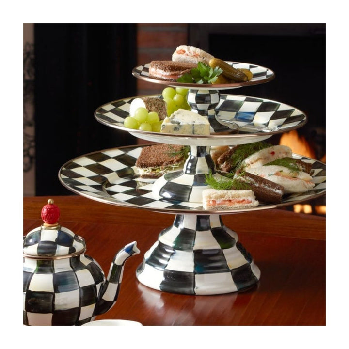 COURTLY CHECK SMALL PEDESTAL PLATTER