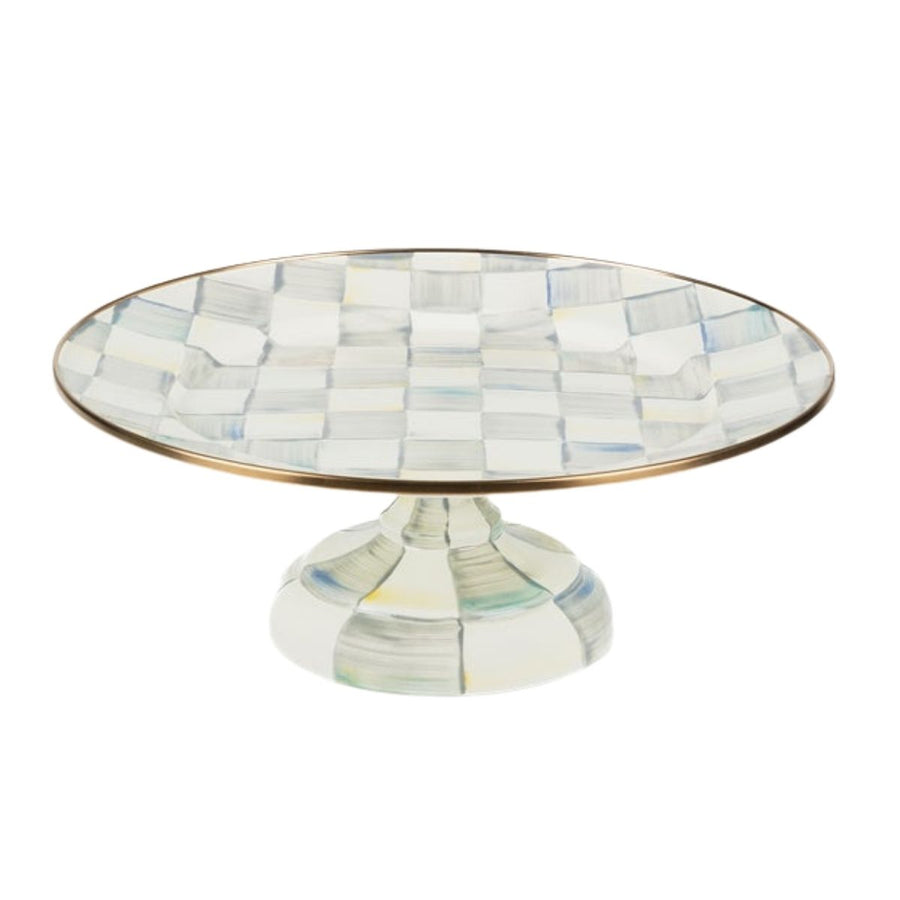 STERLING CHECK SMALL PEDESTAL PLATTER - MACKENZIE-CHILDS - Compralo en CorinneRegalos.com