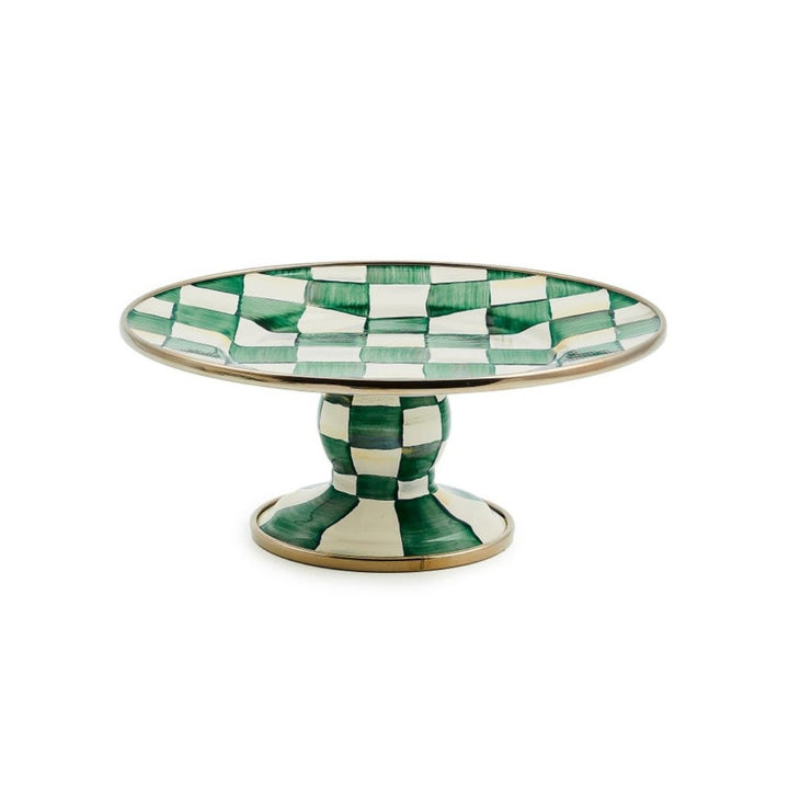 EMERALD CHECK MINI PEDESTAL PLATTER - MACKENZIE-CHILDS - Compralo en CorinneRegalos.com