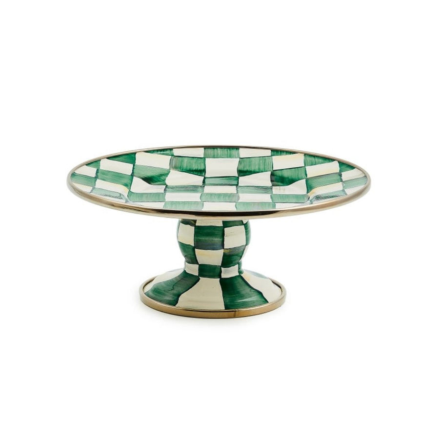 EMERALD CHECK MINI PEDESTAL PLATTER - MACKENZIE-CHILDS - Compralo en CorinneRegalos.com