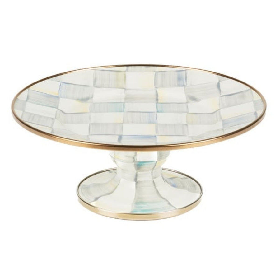 STERLING CHECK ENAMEL PEDESTAL PLATTER - MINI - MACKENZIE-CHILDS - Compralo en CorinneRegalos.com