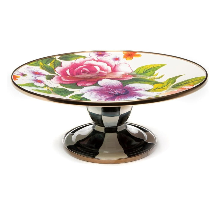 FLOWER MARKET MINI PEDESTAL PLATTER - WHITE - MACKENZIE-CHILDS - Compralo en CorinneRegalos.com