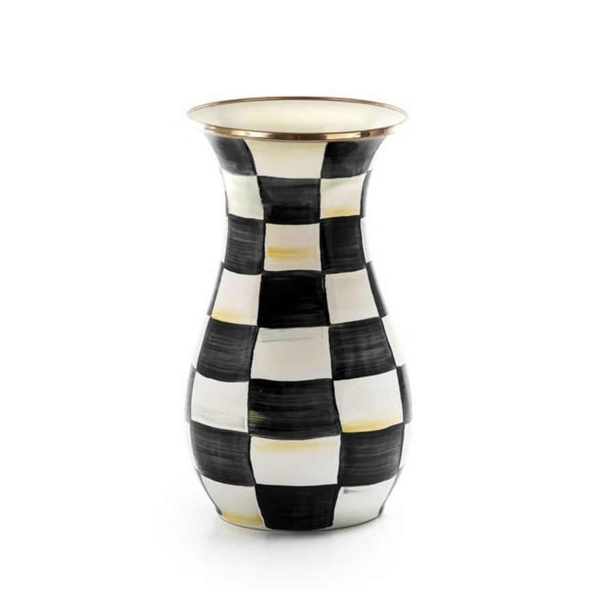 COURTLY CHECK ENAMEL VASE - TALL - MACKENZIE-CHILDS - Compralo en CorinneRegalos.com
