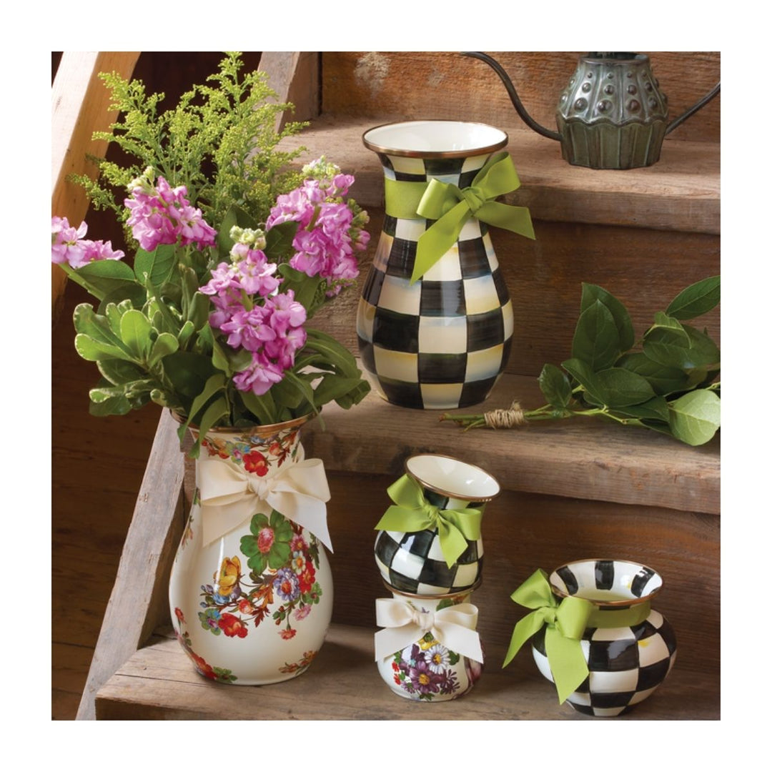 COURTLY CHECK ENAMEL VASE - TALL