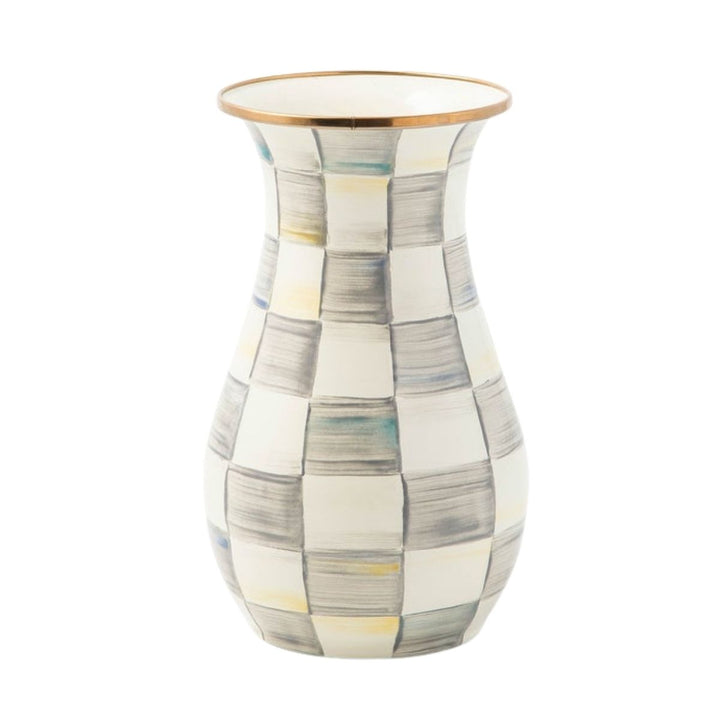 STERLING CHECK TALL VASE - MACKENZIE-CHILDS - Compralo en CorinneRegalos.com