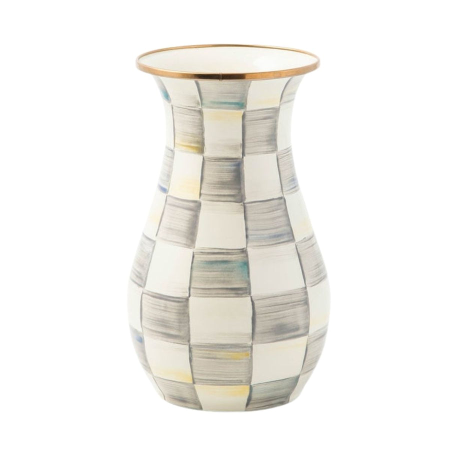 STERLING CHECK TALL VASE - MACKENZIE-CHILDS - Compralo en CorinneRegalos.com