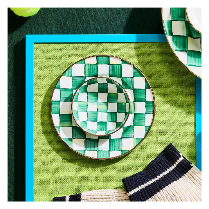 EMERALD CHECK RELISH DISH
