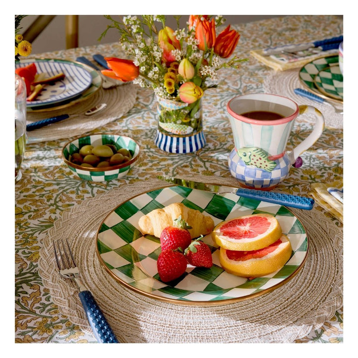 EMERALD CHECK RELISH DISH