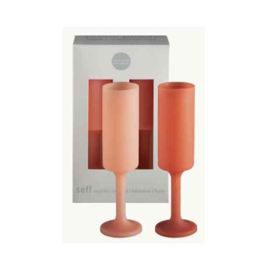 TERRA  PEACH  SEFF  SILICONE UNBREAKABLE CHAMPAGNE FLUTE - PORTER GREEN - Compralo en CorinneRegalos.com