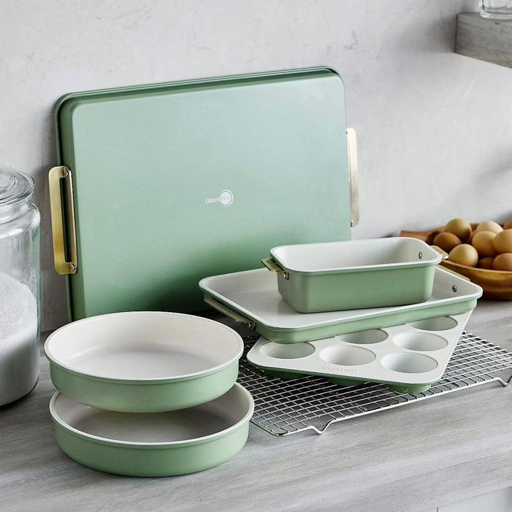 7-PIECE BAKEWARE SET - GREEN