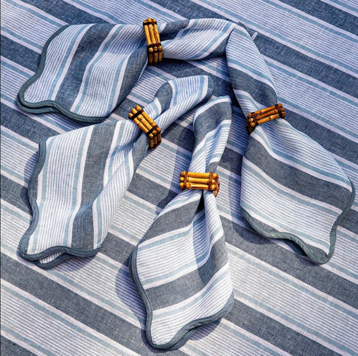 CABANA STRIPE NAPKIN SET/4 - OCEAN