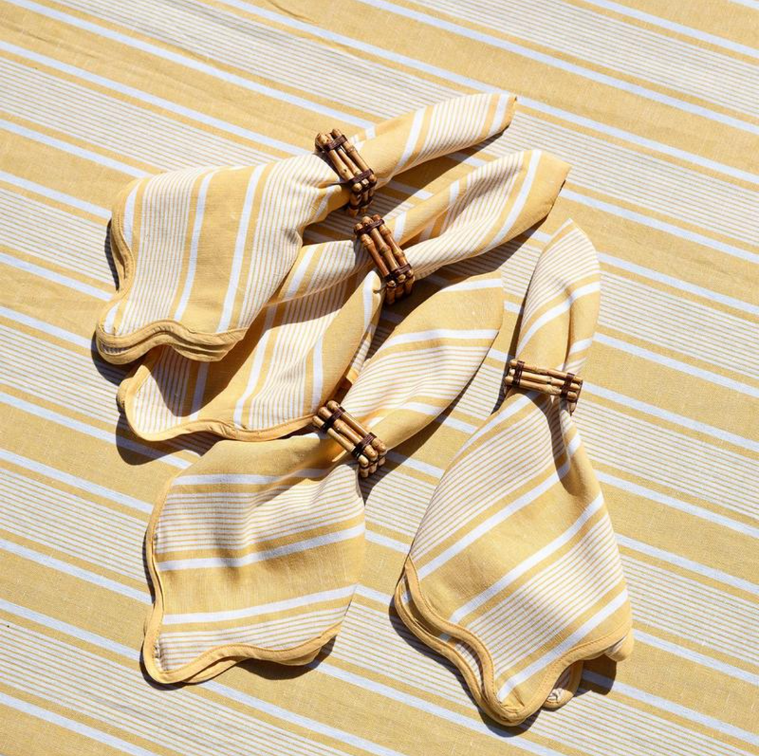 CABANA STRIPE NAPKIN SET/4 - SUNSHINE