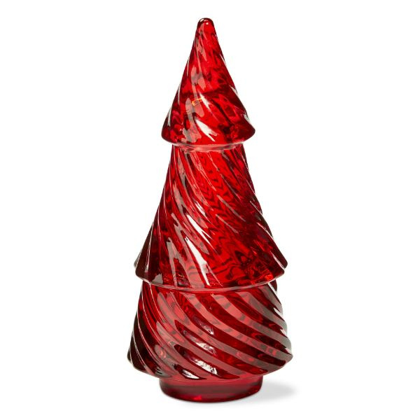 GLASS TWIST TREE TEALIGHT HOLDER RED - TAG - Compralo en CorinneRegalos.com