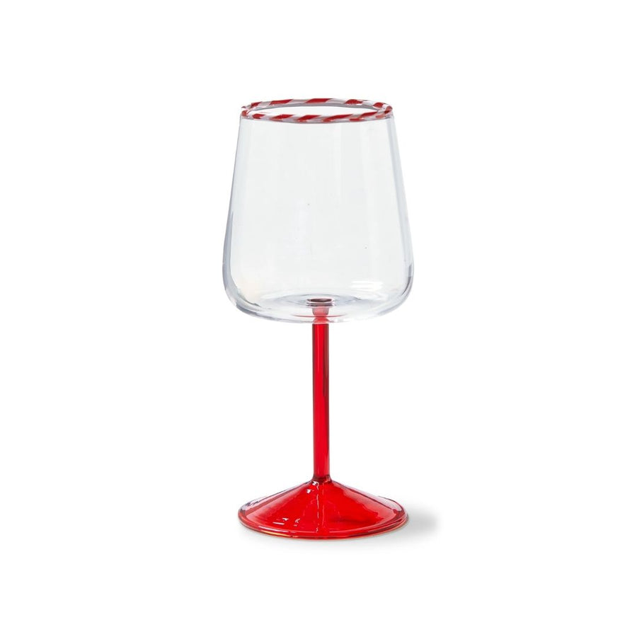PEPPERMINT STRIPE ALL PURPOSE WINE GLASS - TAG - Compralo en CorinneRegalos.com