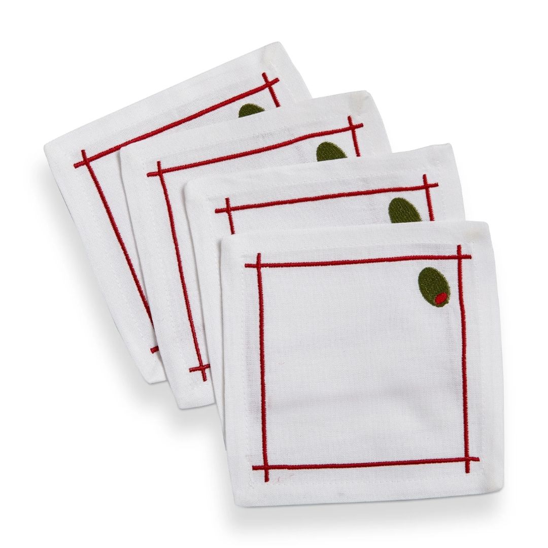 SET 4 POSAVASOS ALGODÓN OLIVE TAG - TAG - Compralo en CorinneRegalos.com