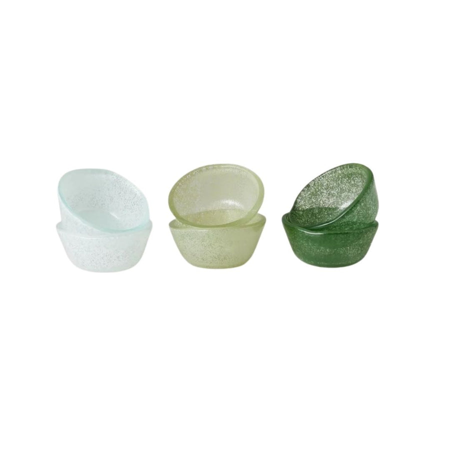 GLASS PINCH POTS, SET OF 6, GREEN TONES - ETUHOME - Compralo en CorinneRegalos.com