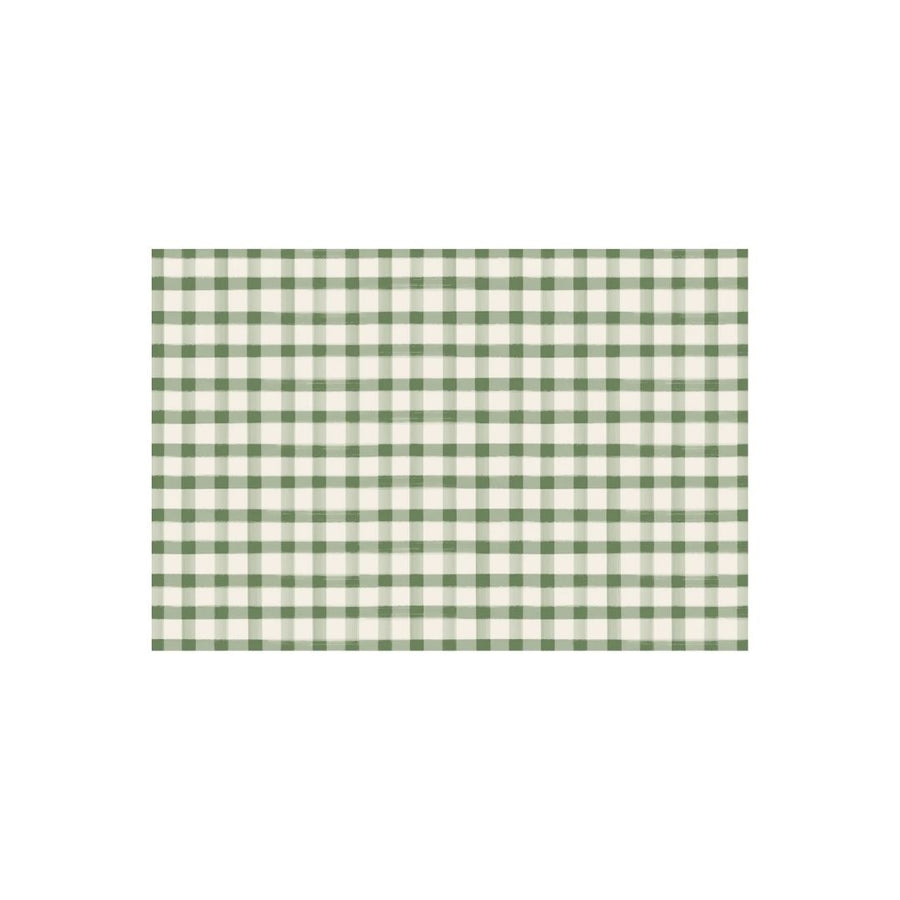 DARK GREEN PAINTED CHECK PLACEMAT  PAD OF 20 SHEETS - HESTER & COOK - Compralo en CorinneRegalos.com