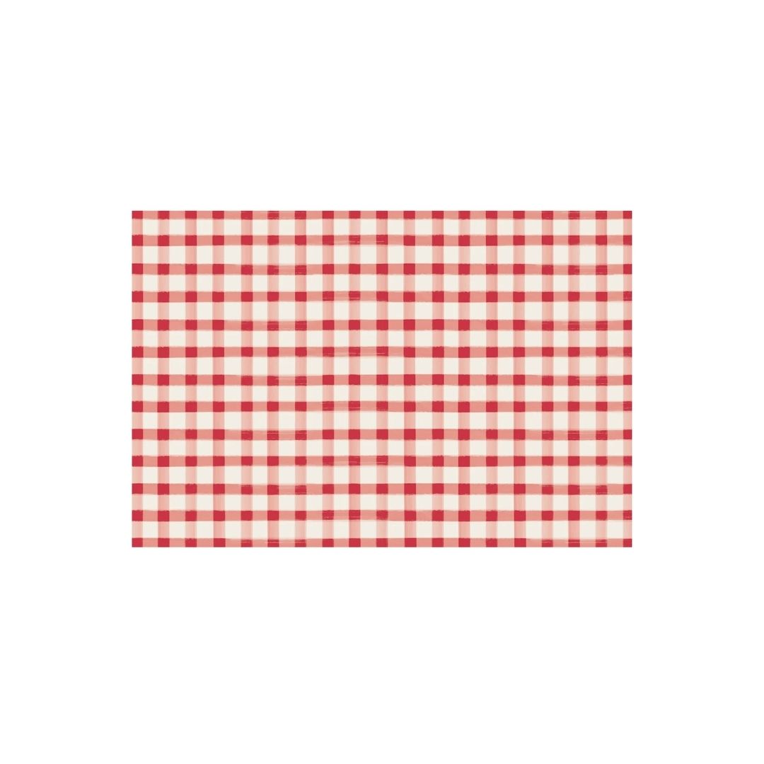 RED PAINTED CHECK PLACEMAT  PAD OF 20 SHEETS - HESTER & COOK - Compralo en CorinneRegalos.com