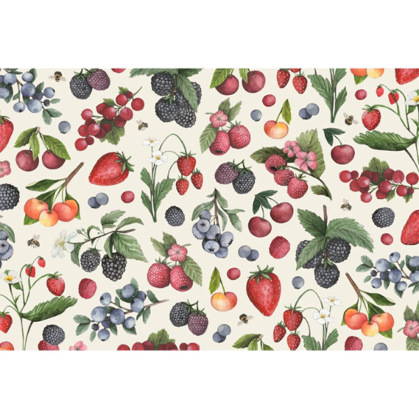 WILD BERRY PLACEMAT - PAD OF 24 SHEETS - HESTER & COOK - Compralo en CorinneRegalos.com