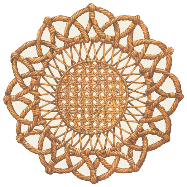 DIE-CUT RATTAN WEAVE PLACEMAT - 12 SHEETS - HESTER & COOK - Compralo en CorinneRegalos.com