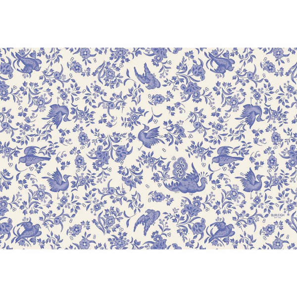 BLUE REGAL PEACOCK PLACEMAT - PAD OF 24 SHEETS - HESTER & COOK - Compralo en CorinneRegalos.com