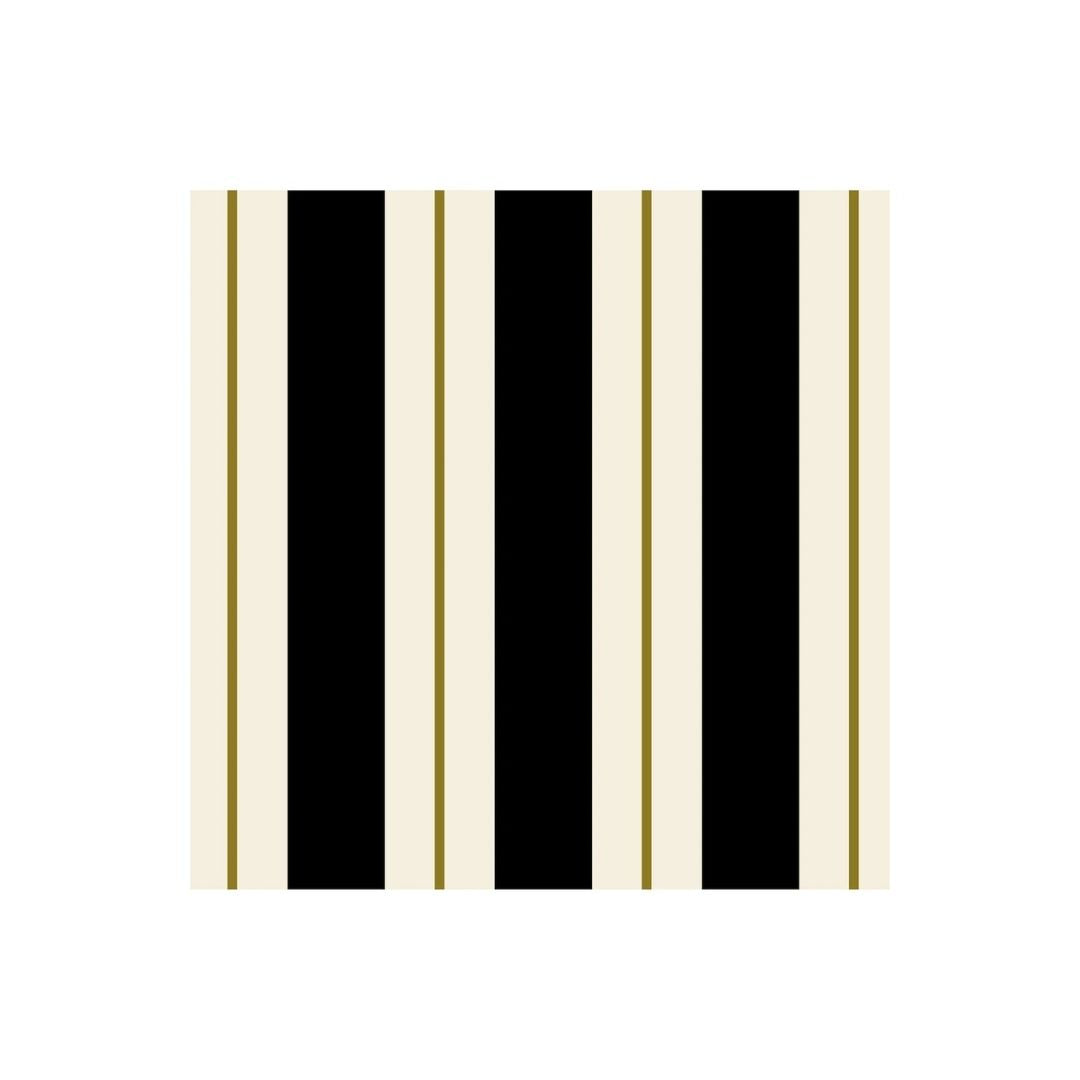 BLACK & GOLD AWNING STRIPE COCKTAIL NAPKIN  PACK OF 20 - HESTER & COOK - Compralo en CorinneRegalos.com